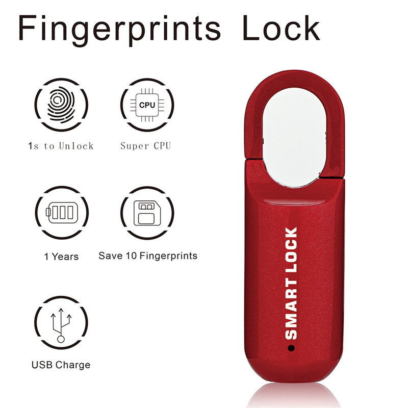 smart fingerprint padlock keyless rechargeable lock