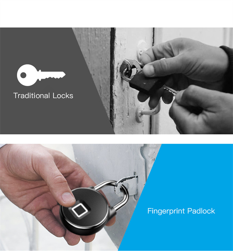 app controlled fingerprint padlock smart lock