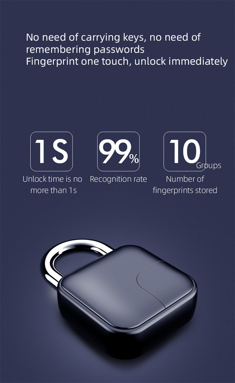 tuya app controlled fingerprint padlock bluetooth smart lock