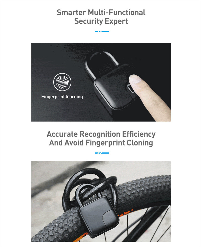 tuya app controlled fingerprint padlock bluetooth smart lock
