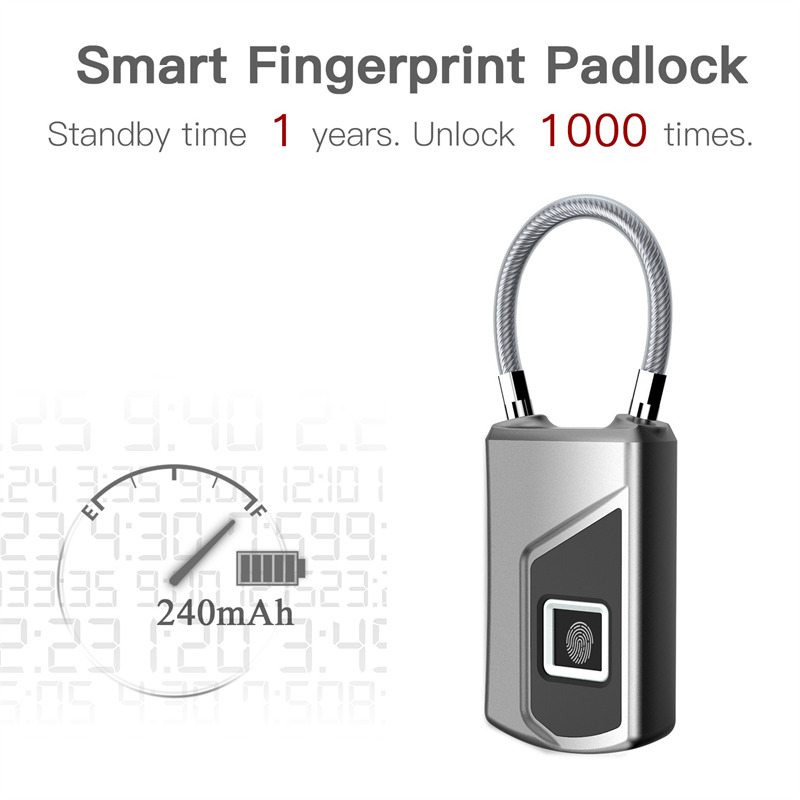 fingerprint padlock waterproof keyless backpack smart lock