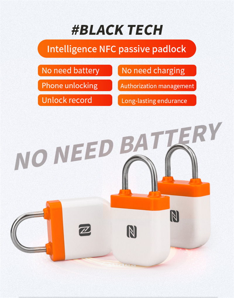 nfc app controlled padlock waterproof keyless smart lock