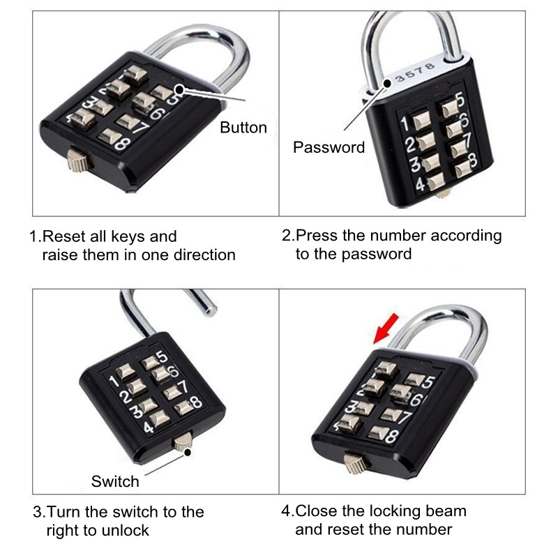 8 digits password lock