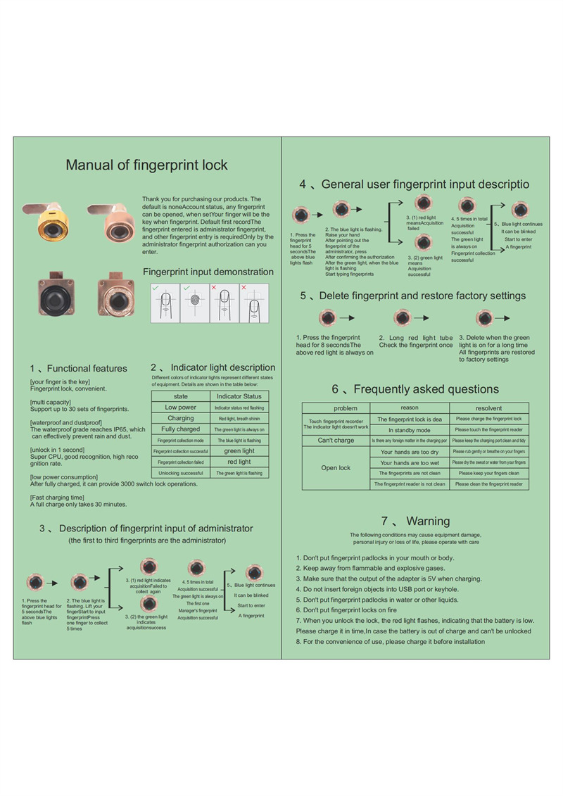 fingerprint cabinet lock