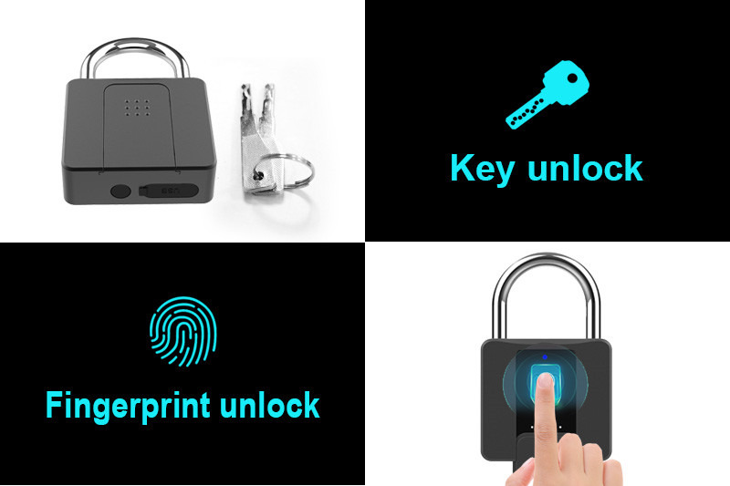 smart fingerprint lock with key cabinet door padlock