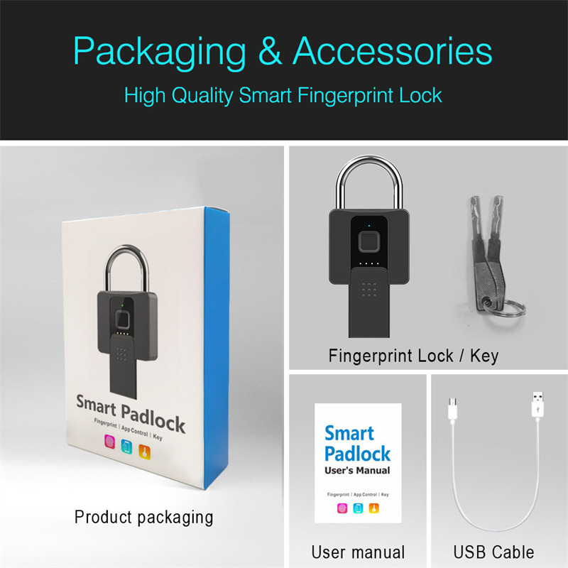 smart fingerprint lock with key cabinet door padlock