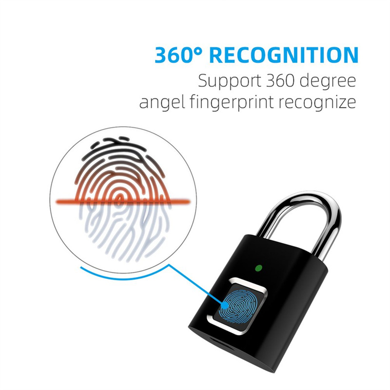 quick unlock fingerprint padlock door cabinet smart lock