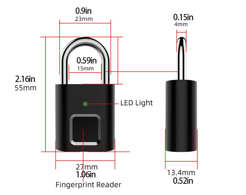 quick unlock fingerprint padlock door cabinet smart lock