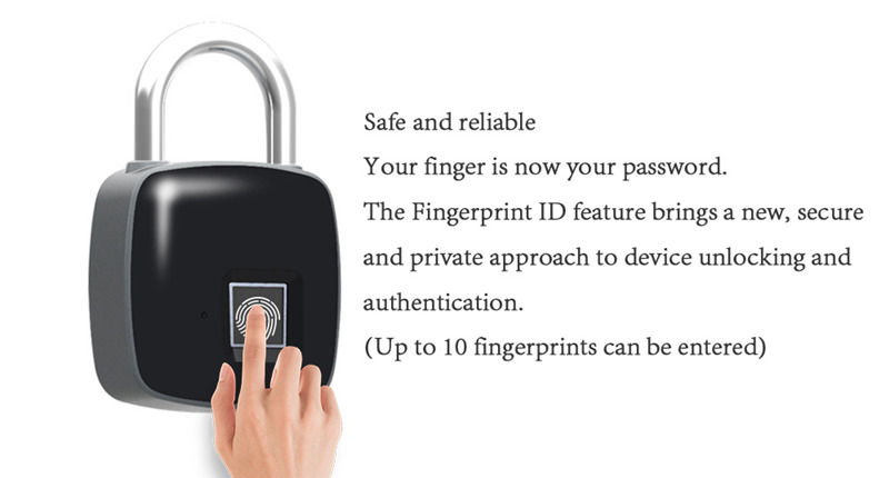 waterproof fingerprint padlock door cabinet smart lock