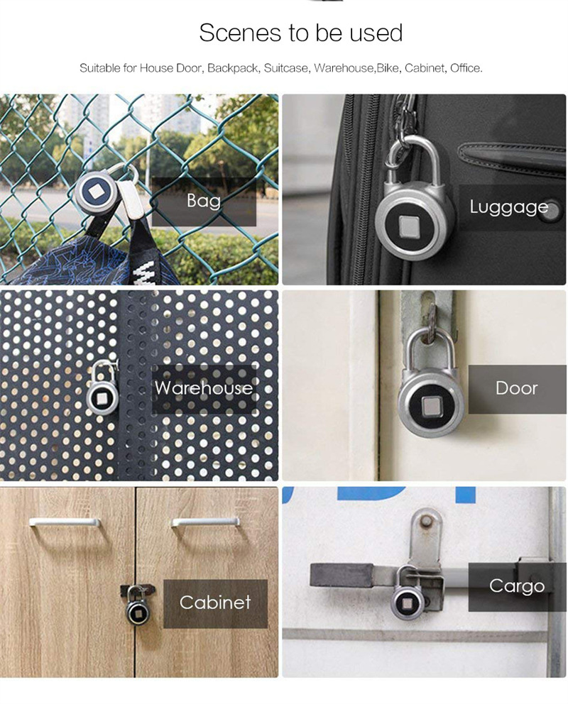 waterproof fingerprint padlock door cabinet smart lock