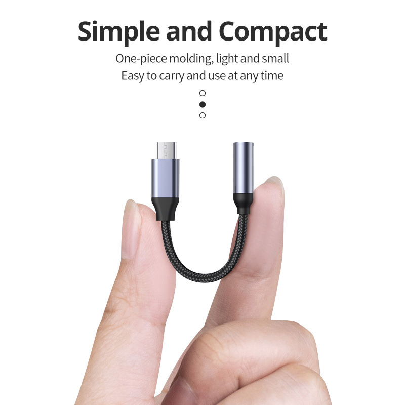 Type C to 3.5mm jack audio cable adapter