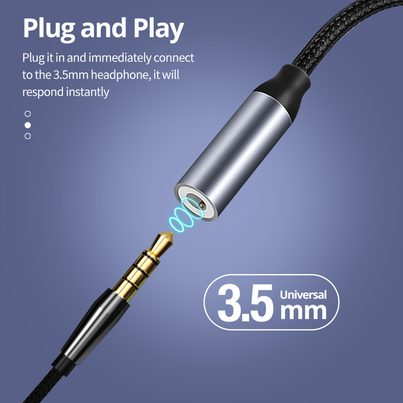 Type C to 3.5mm jack audio cable adapter