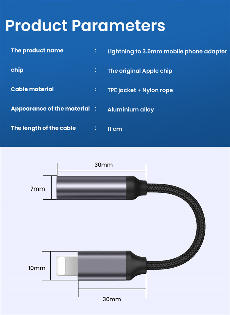 8 pin to 3.5mm jack aux cable headphone adapter iphone