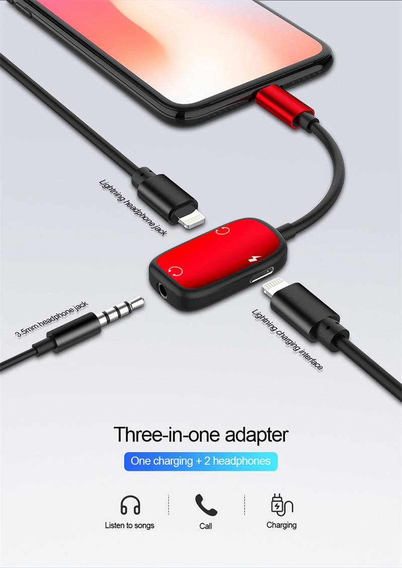 3 in 1 lighting to 3.5mm jack adapter for iphone 3 in 1 lighting to 3.5mm jack adapter for iphone