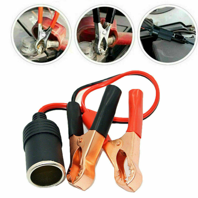 battery alligator clips 12-24V female car smoke lighter socket