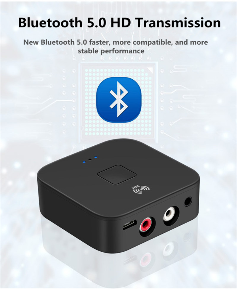 bluetooth 5.0 receiver nfc wireless aux car audio adapter