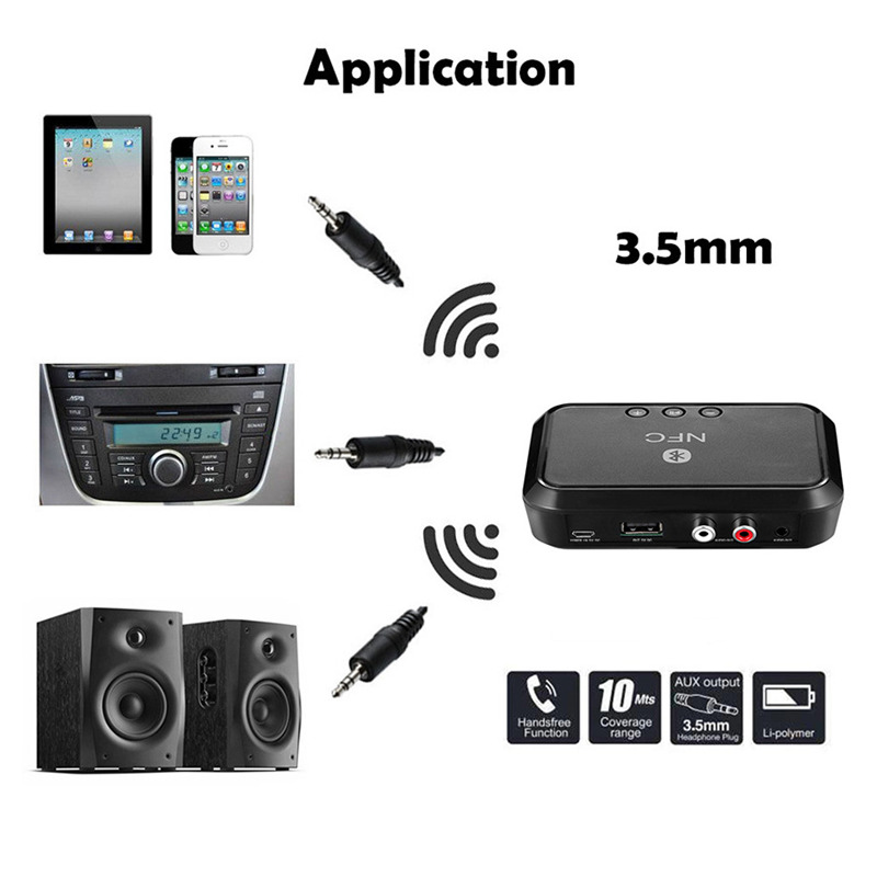 bluetooth receiver nfc usb aux rca car audio adapter