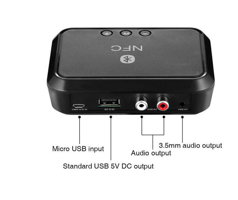 bluetooth receiver nfc usb aux rca car audio adapter