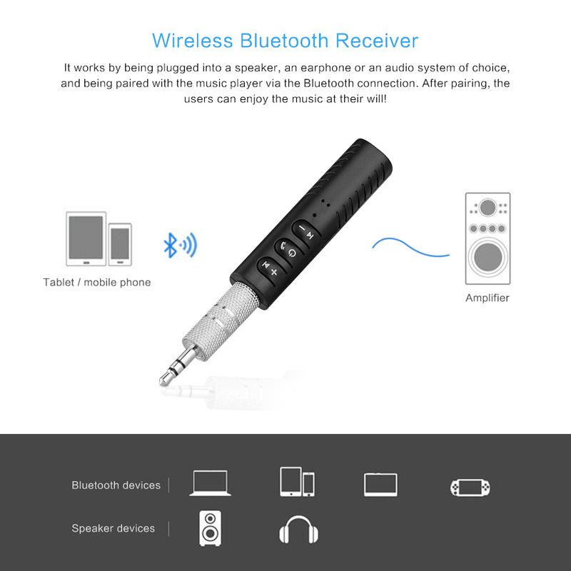 bluetooth aux car wireless music player audio adapter receiver