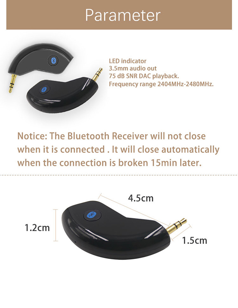 bluetooth receiver Wireless aux car audio adapter