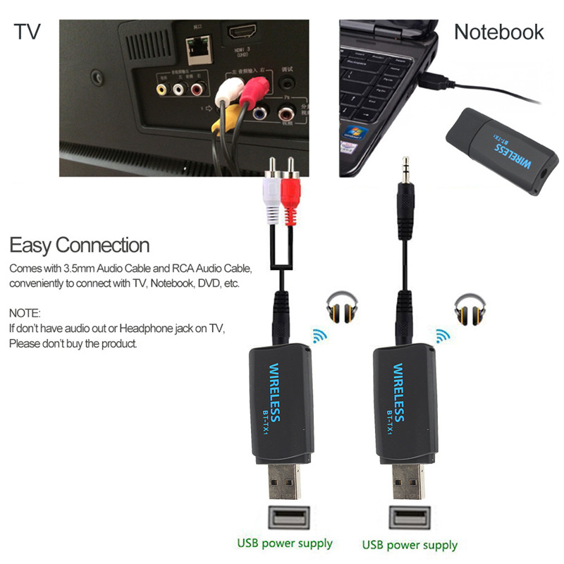 bluetooth transmitter aux wireless audio receiver adapter