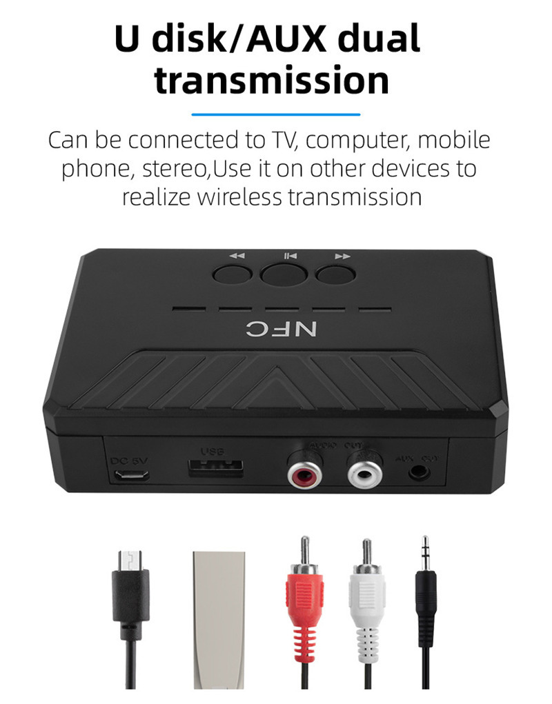 bluetooth receiver transmitter fm aux nfc a2dp audio adapter