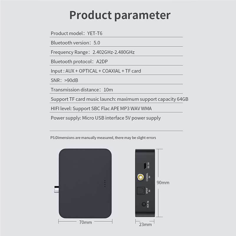 coaxial bluetooth transmitter AUX RCA wireless audio adapter