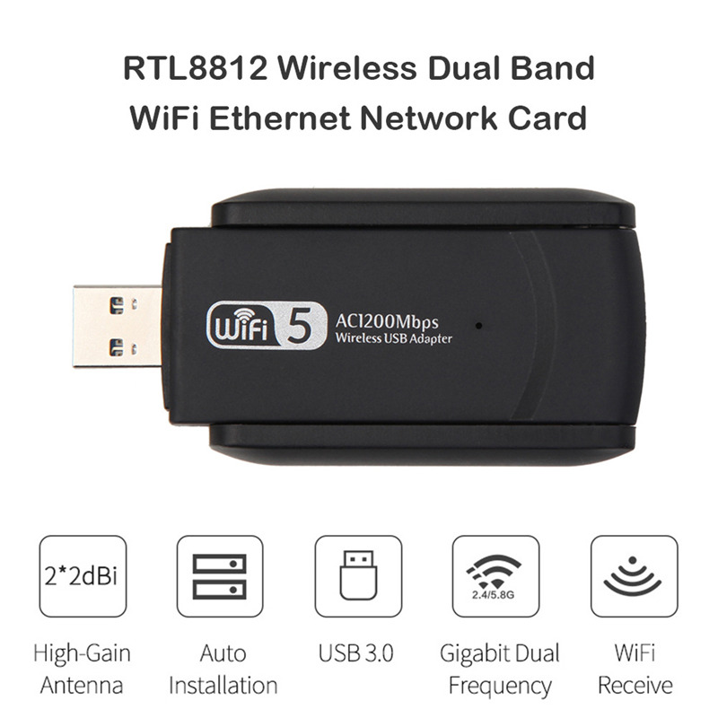 2.4G 5G 1200Mbps usb wireless network card wifi receiver
