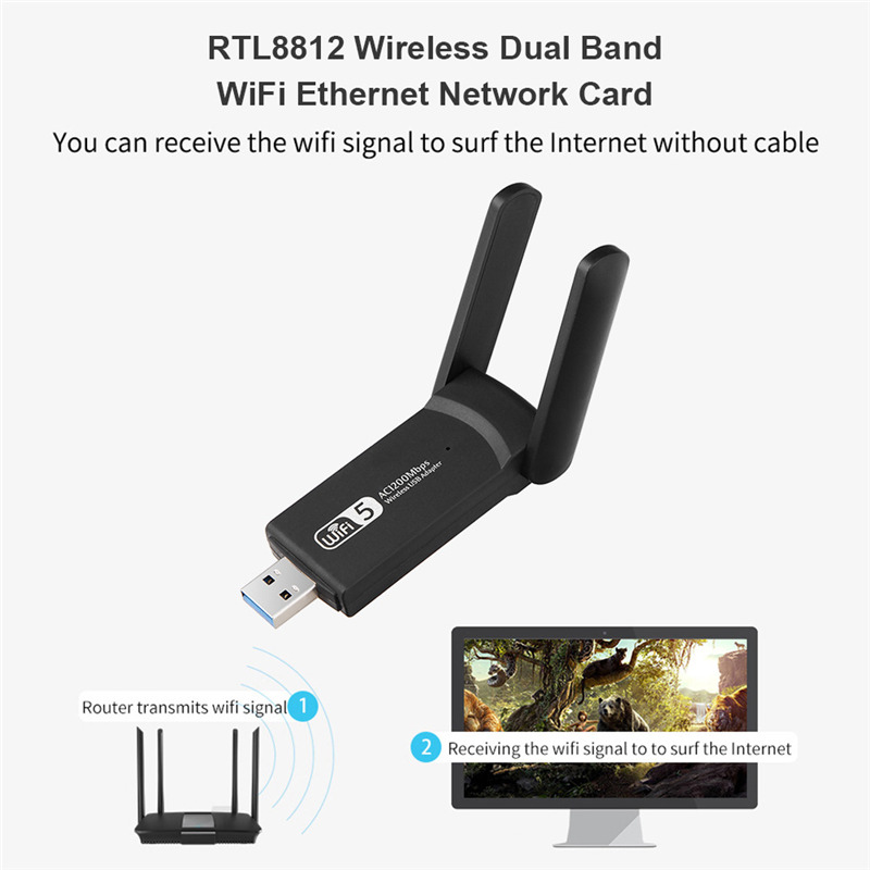 2.4G 5G 1200Mbps usb wireless network card wifi receiver 2.4G 5G 1200Mbps usb wireless network card wifi receiver