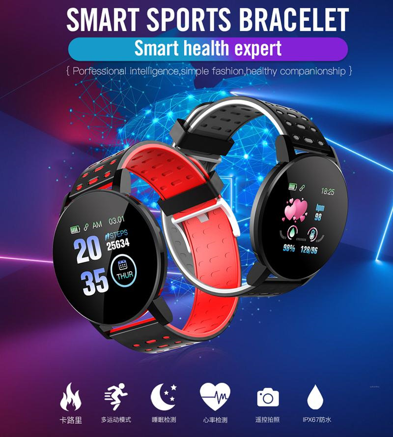 119 plus smart watch heart rate monitor bluetooth call