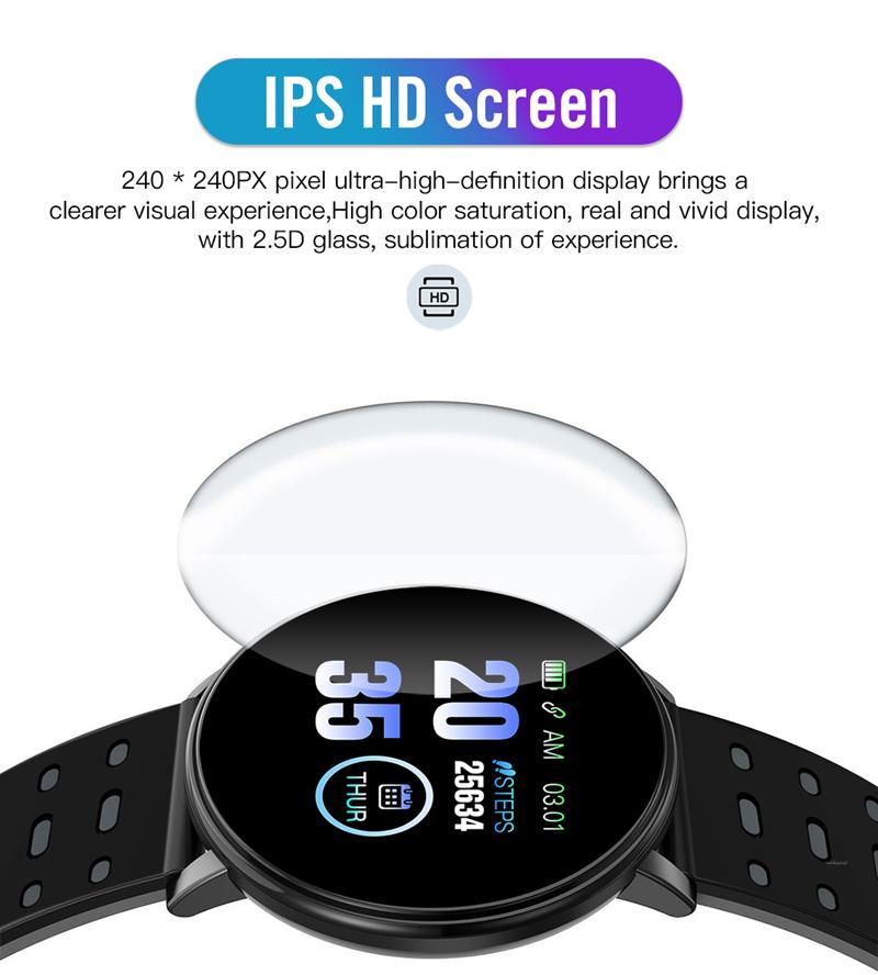 119 plus smart watch heart rate monitor bluetooth call