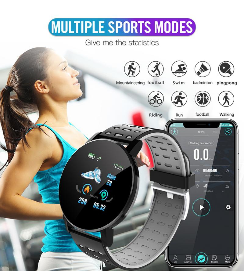 119 plus smart watch heart rate monitor bluetooth call