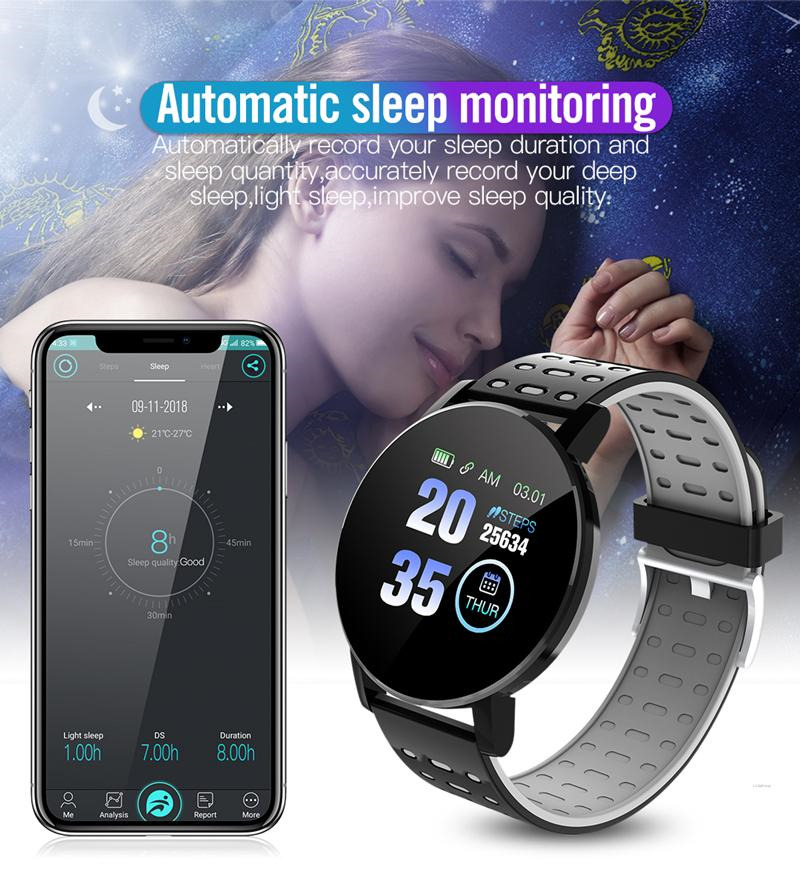 119 plus smart watch heart rate monitor bluetooth call