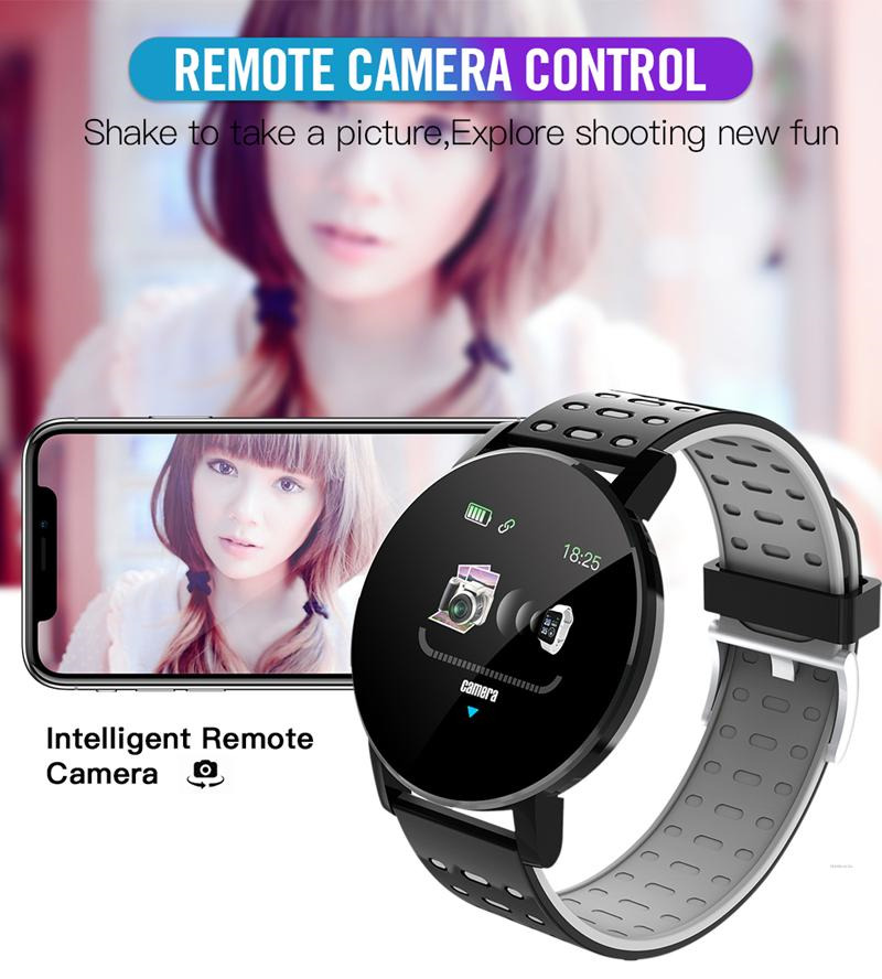 119 plus smart watch heart rate monitor bluetooth call