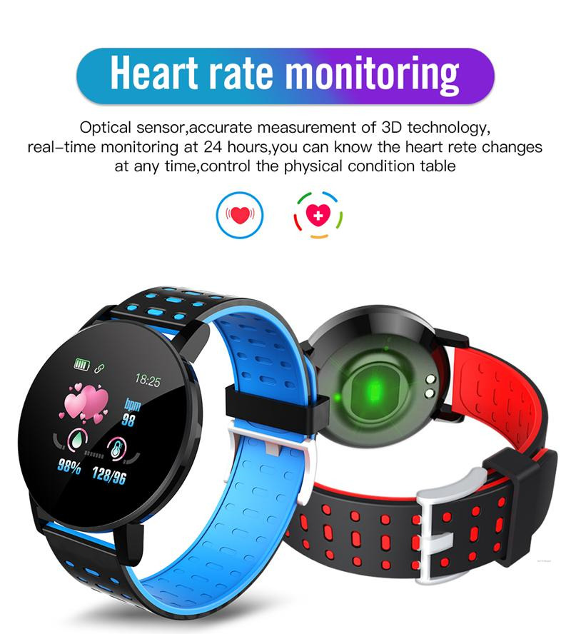 119 plus smart watch heart rate monitor bluetooth call