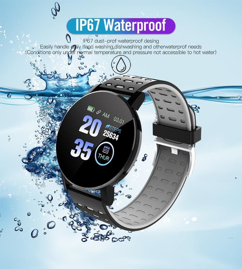 119 plus smart watch heart rate monitor bluetooth call