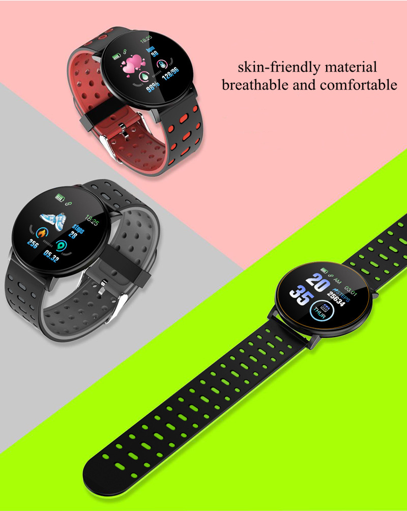 119 plus smart watch heart rate monitor bluetooth call