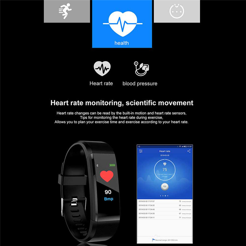 115 plus bluetooth smart bracelet waterproof smart watch