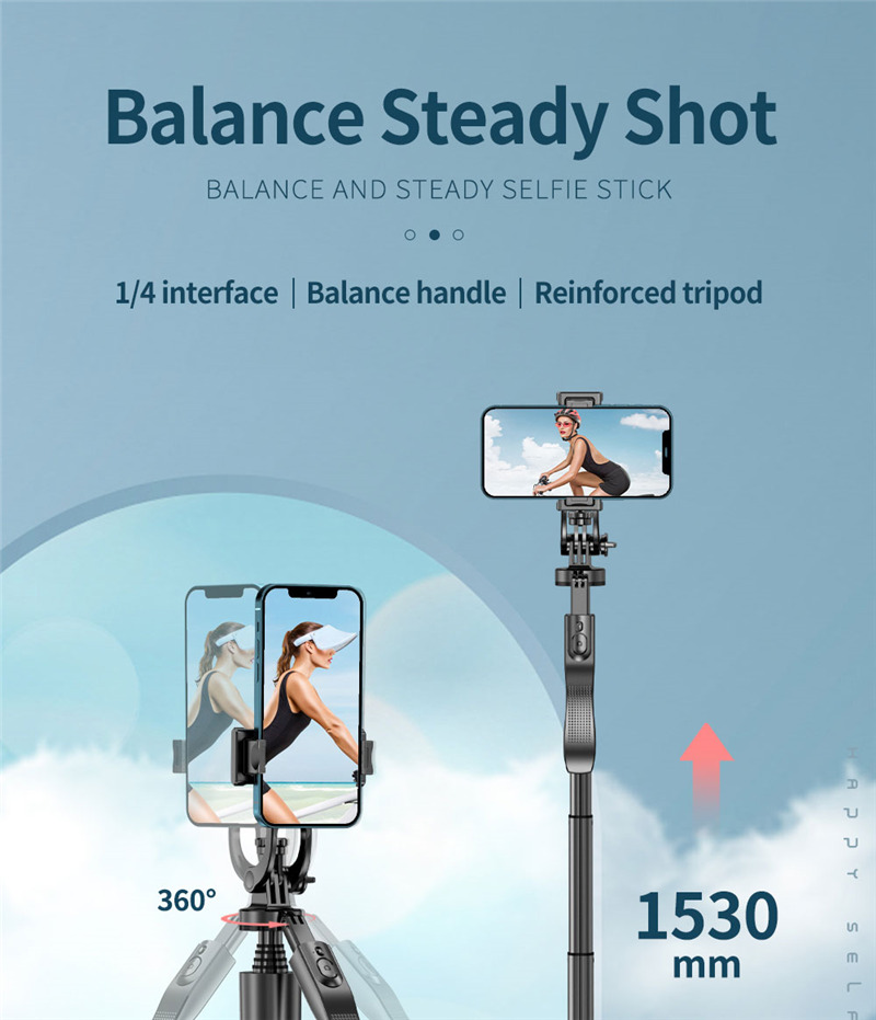 L16 1530mm wireless selfie stick tripod stand foldable monopod