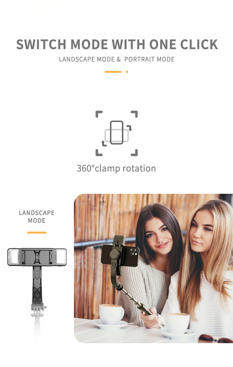 Q08D handheld gimbal stabilizer selfie stick tripod fill light