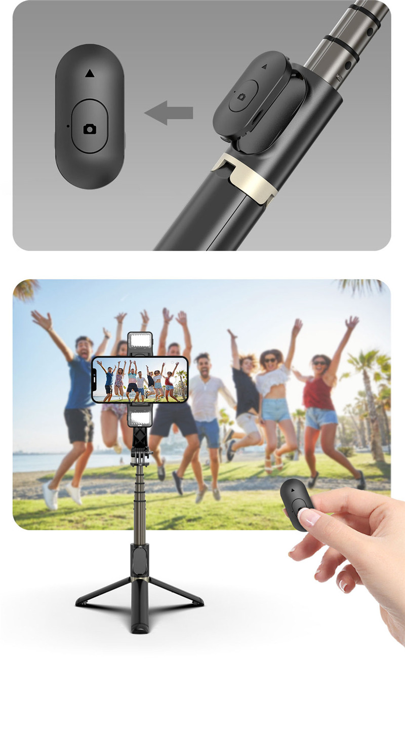 Q08D handheld gimbal stabilizer selfie stick tripod fill light
