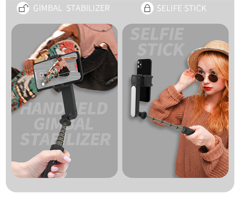 L09 gimbal stabilizer with fill light mini selfie stick tripod