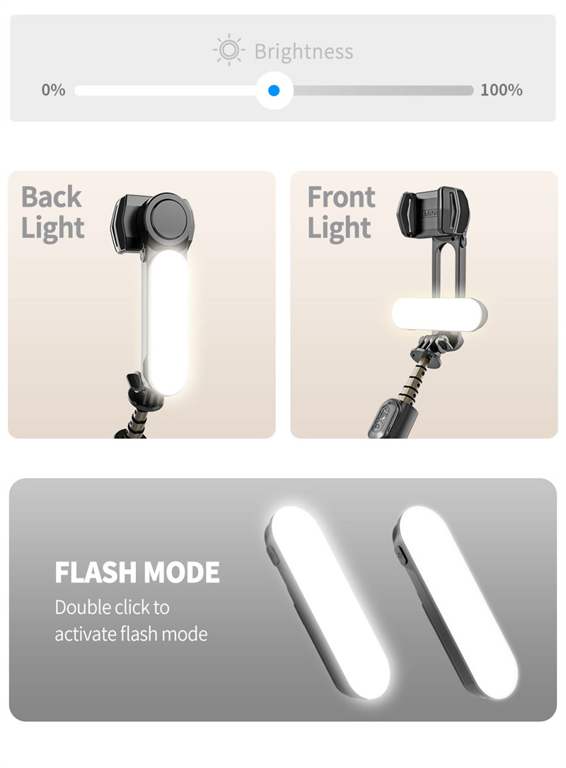 Q09 mini foldable gimbal stabilizer with fill light selfie stick tripod Q09 mini foldable gimbal stabilizer with fill light selfie stick tripod