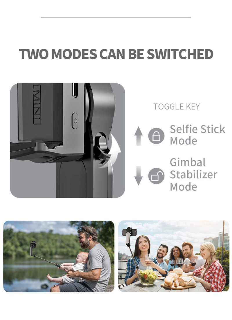 Q09 mini foldable gimbal stabilizer with fill light selfie stick tripod