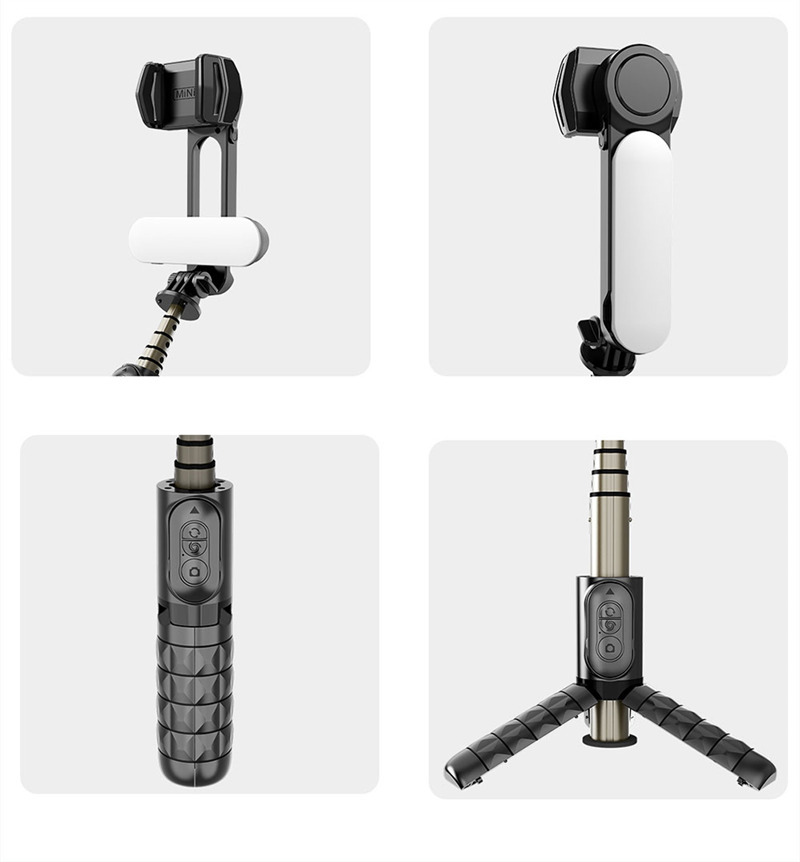 Q09 mini foldable gimbal stabilizer with fill light selfie stick tripod Q09 mini foldable gimbal stabilizer with fill light selfie stick tripod