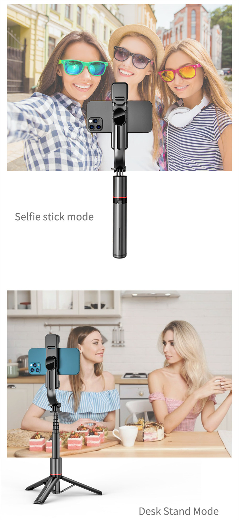 L12D mini foldable selfie stick tripod