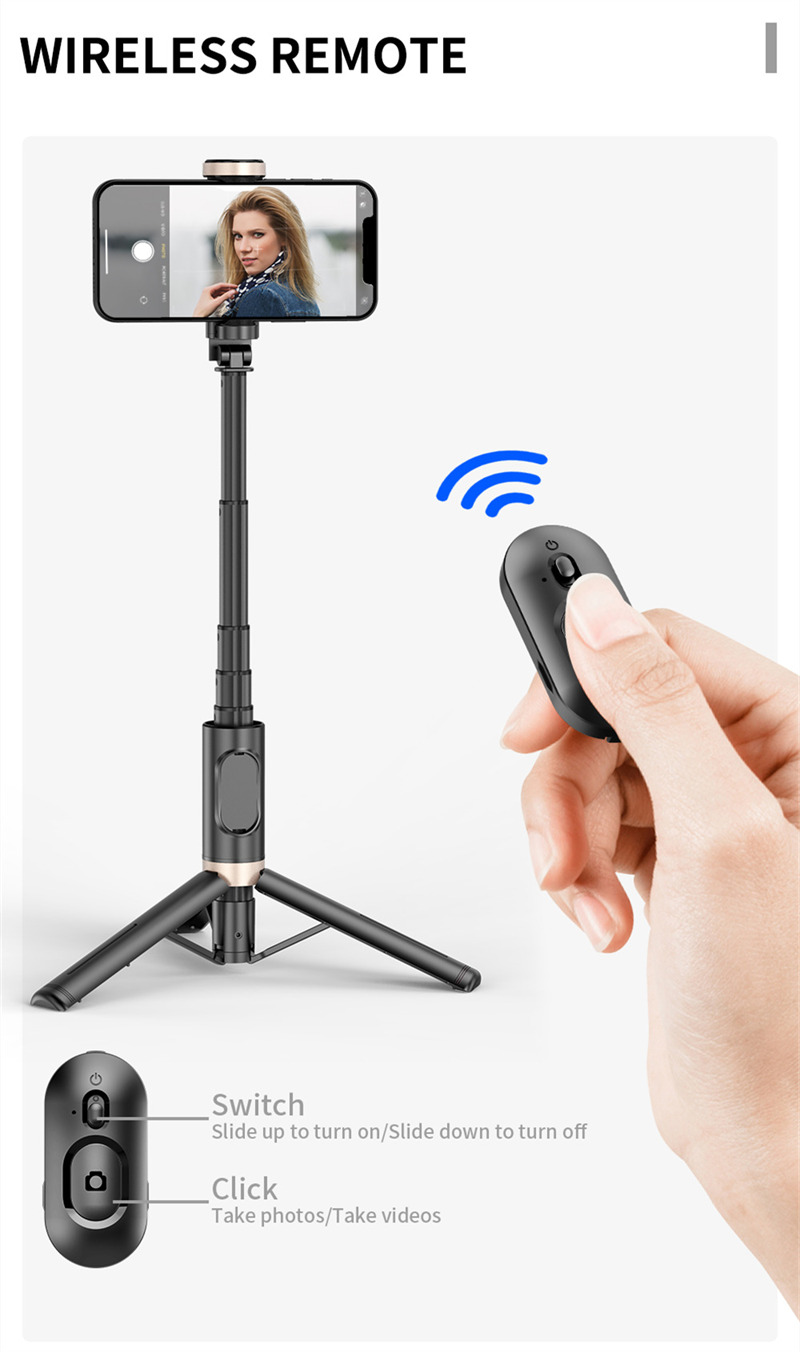 L12D mini foldable selfie stick tripod