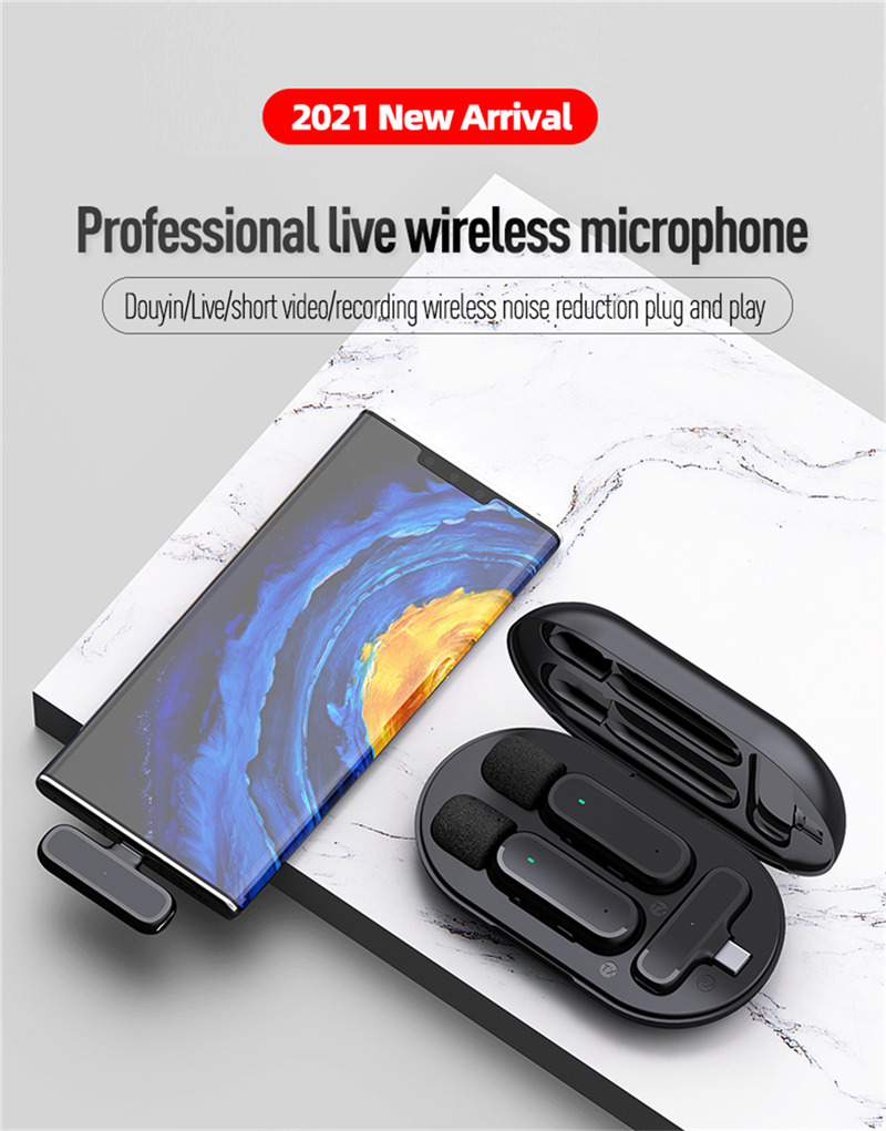 k61 wireless lavalier noise reducing microphone 1 receiver 2 phones