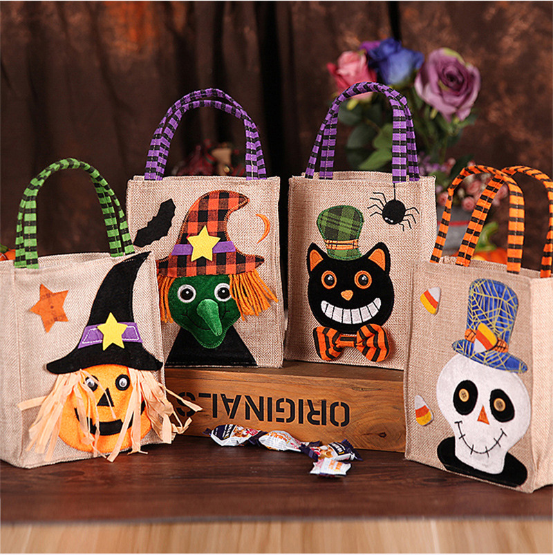 canvas halloween treat bags tote goody bag