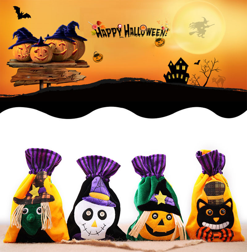 halloween treat bags velvet drawstring candy sack 